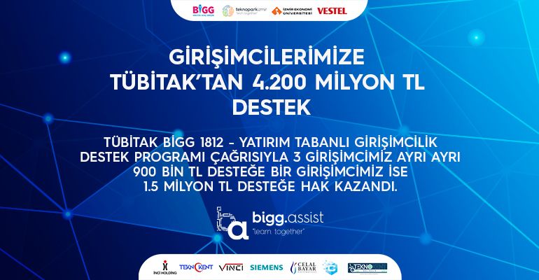 Girişimcilerimize TÜBİTAK’TAN 4.2 Milyon TL Destek